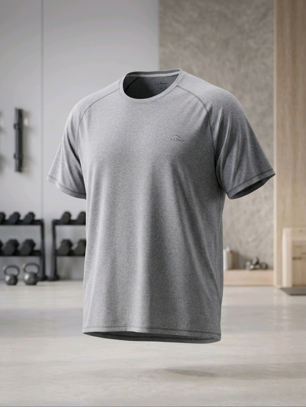 LL Bean Men's Performance Gray Crew Neck Shirt Slightly Fitted Size XXXL TALL